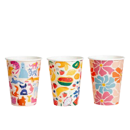 12oz Truly Eco Creative Cafe AS5810 home compostable coffee cup with artistic design by Natureware