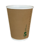 12oz AS5810 home compostable ripple wall coffee cup with 90mm rim by Natureware