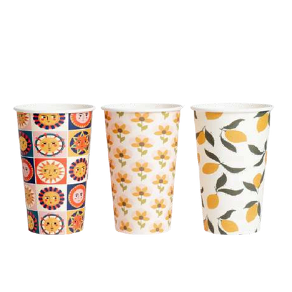 16oz Truly Eco Creative Cafe AS5810 home compostable coffee cup with artistic design by Natureware