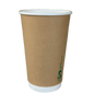 16oz AS5810 home compostable double wall coffee cup with 90mm rim by Natureware