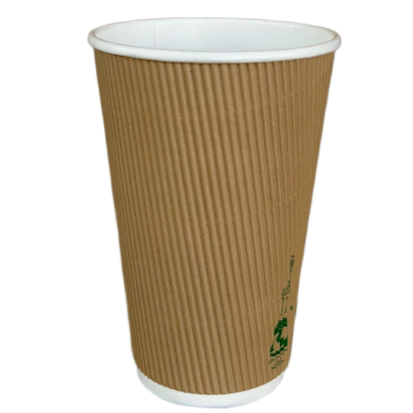 16oz AS5810 home compostable ripple wall coffee cup with 90mm rim by Natureware