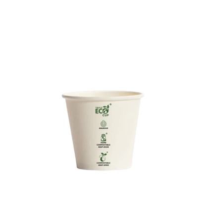 8oz Truly Eco White AS5810 home compostable coffee cup with aqueous coating by Natureware