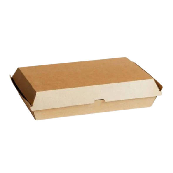 Family size kraft corrugated box (290x170x85mm) for large takeaway meals and sharing portions by Natureware