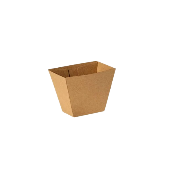 Kraft corrugated chip cup (70x45x90mm) with thermal insulation for hot chips and fried sides by Natureware