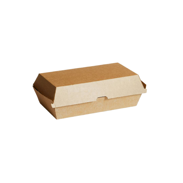 Regular kraft corrugated snack box (175x91x83mm) for chips, wings and bakery items by Natureware