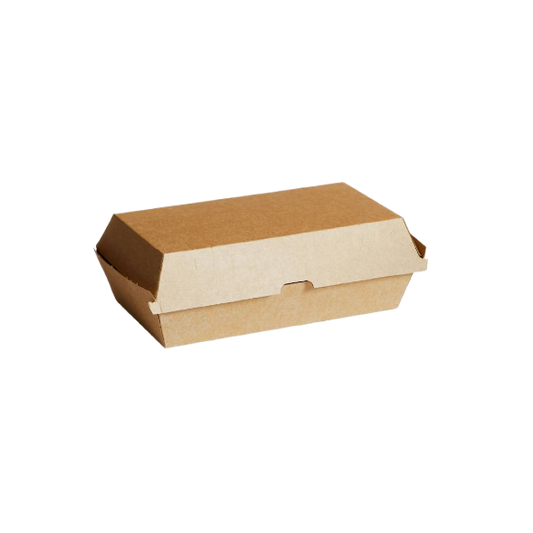 Regular kraft corrugated snack box (175x91x83mm) for chips, wings and bakery items by Natureware