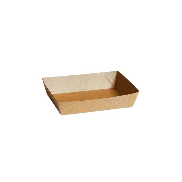 Square kraft corrugated open tray 2 (178x178x45mm) for loaded fries and nachos by Natureware