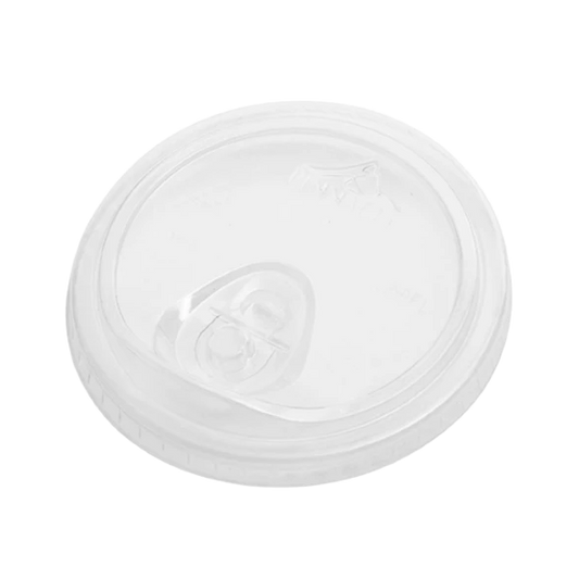 Recycleway 98mm rPET strawless sip lid with 80% recycled content, fits 14oz-24oz cold beverage cups by Natureware